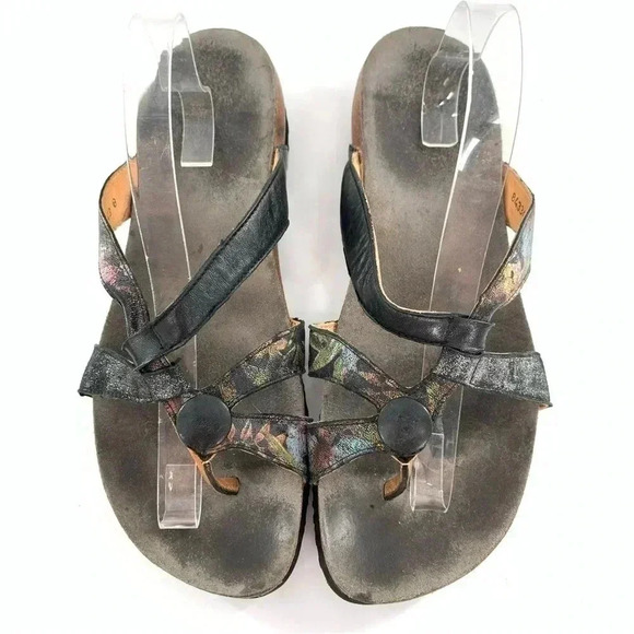 Think womens sandals size 12 43 multicolored floral toe ring - Picture 15 of 15